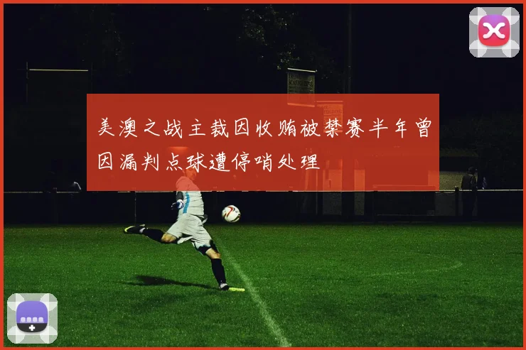 美澳之战主裁因收贿被禁赛半年曾因漏判点球遭停哨处理